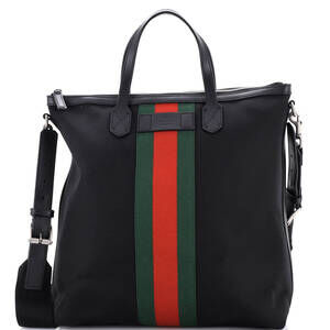 Gucci Web Zip Tote Techno Canvas Medium #233474G13B